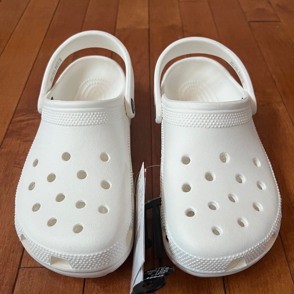 Crocs Unisex-Adult Classic White Clogs Women's 8